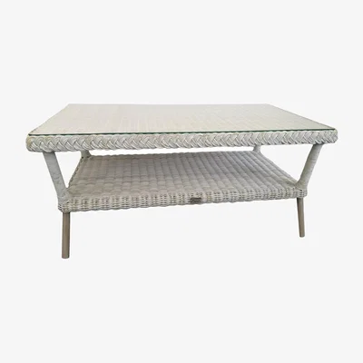 John Lewis Daro Cebu Glass Top Garden Coffee Table, White