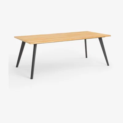 John Lewis John Lewis Madison Teak Wood 6-Seater Garden Rectangular Dining Table, 210cm, Natural