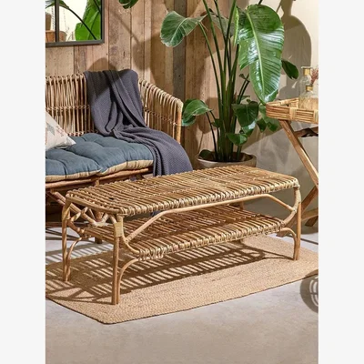 John Lewis Nkuku Nesari Rattan Garden Coffee Table, Natural