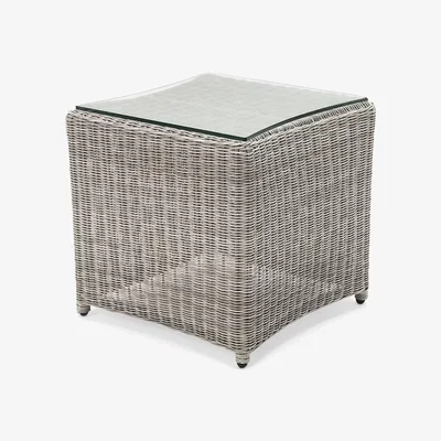 John Lewis KETTLER Palma Glass Top Square Garden Side Table