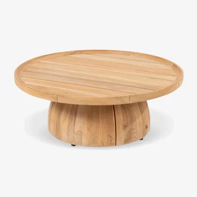 John Lewis 4 Seasons Outdoor Pablo Round Garden Coffee Table, 60cm, FSC-Certified (Teak Wood), Natural