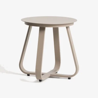 Kave Home Tamaris taupe aluminium outdoor side table Ø48cm