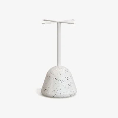 Kave Home Saura Outdoor Table Base in White Terrazzo and Steel with White Finish Ø 37 x 75 cm
