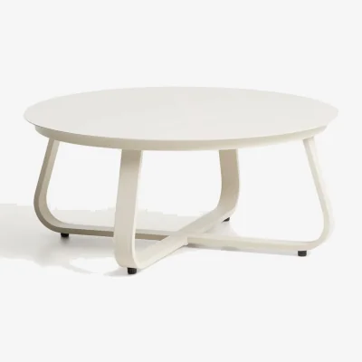 Kave Home Tamaris ecru aluminium outdoor coffee table Ø80cm