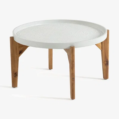 La Redoute Médan Cement Fibre & Acacia Side Table