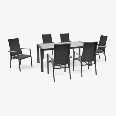 Marks & Spencer Kettler Surf Active 6 Seater Garden Table & Chairs - Dark Grey, Dark Grey