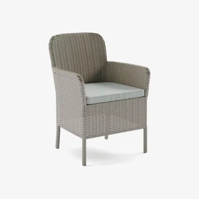 Marks & Spencer M&S Marlow 6 Seater Rattan Effect Round Garden Table & Chairs - Grey, Grey