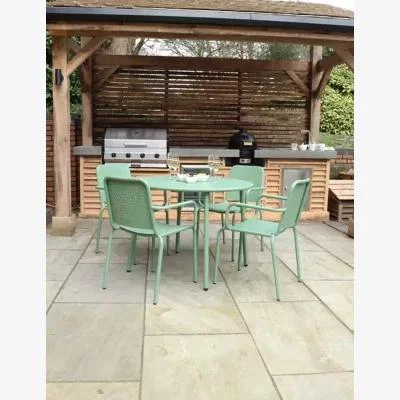 Marks & Spencer Royalcraft Porto 4 Seater Round Garden Table & Chairs - Olive, Olive,Cream