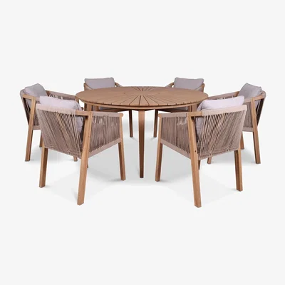 Marks & Spencer Royalcraft Roma 6 Seater Garden Table & Chairs - Natural, Natural