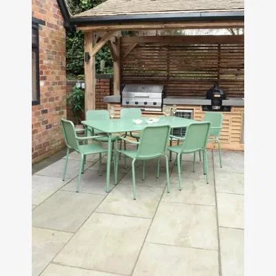 Marks & Spencer Royalcraft Porto 6 Seater Rectangle Garden Table & Chairs - Olive, Olive,Cream