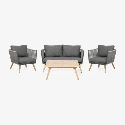 Marks & Spencer Royalcraft Milan 4 Seater Garden Table & Chairs - Grey, Grey