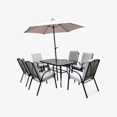 Marks & Spencer Royalcraft Amalfi 6 Seater Garden Table & Chairs - Black, Black