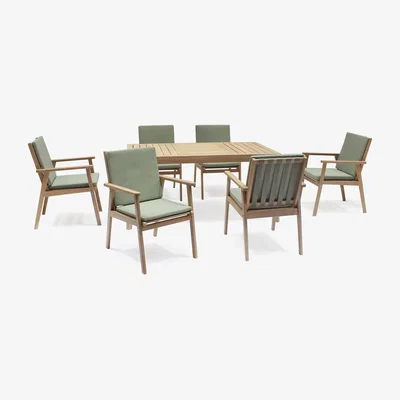 Marks & Spencer Kettler Hampton 6 Seater Garden Table & Chairs - Sage, Sage