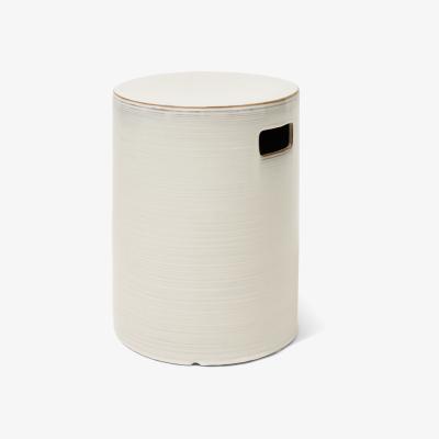 Made.com Sacha Garden Stool, White Reactive Glaze