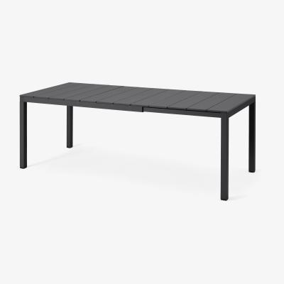 Made.com Nardi 6-8 Seat Extending Dining Table, Dark Grey Aluminium