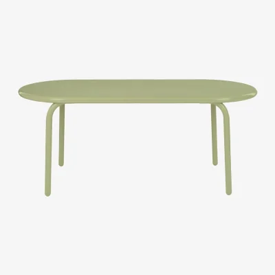 Made in Design Groove Oval table metal green / 186 x 86 cm - Tom Dixon