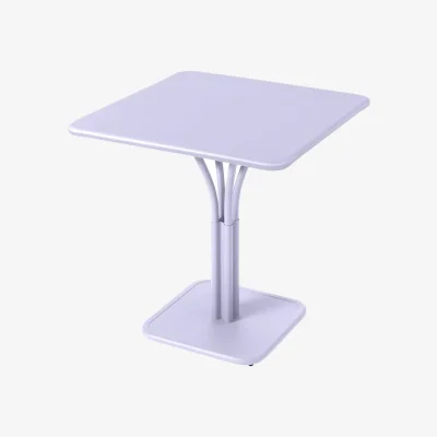 Made in Design Luxembourg Square table metal purple / 71  x 71 cm - Central leg - Fermob