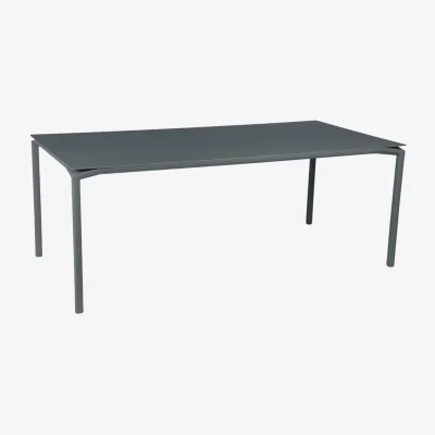 Made in Design Calvi Rectangular table metal grey / 195 x 95 cm - Aluminium / 10 to 12 people - Removable top - Fermob