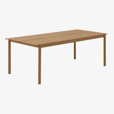 Made in Design Linear Rectangular table metal orange brown / Steel - 220 x 90 cm - Muuto