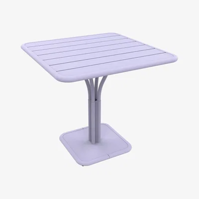 Made in Design Luxembourg Square table metal purple / 80 x 80 cm - Central leg - Fermob