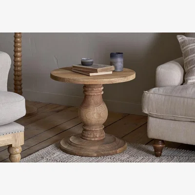 Nkuku nkuku Laya Round Carved Side Table | Tables | Natural