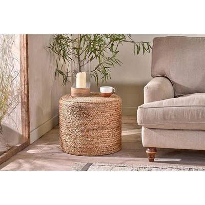 Nkuku Nkuku Ondal Round Braided Hemp Side Table | Furniture | Natural