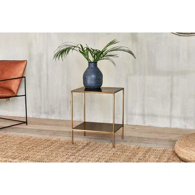 Nkuku Nkuku Mahi Side Table | Furniture | Gold | 55 x 46 x 36 cm