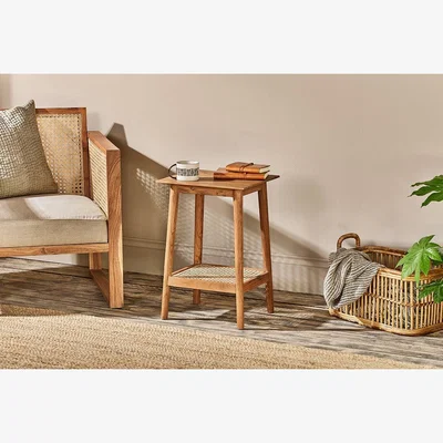 Nkuku Nkuku Erabar Acacia & Cane Side Table | Tables | Natural