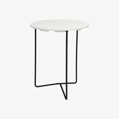 Nordic Nest Grythyttan Stålmöbler Table 6B table Ø60 cm White oiled oak-black