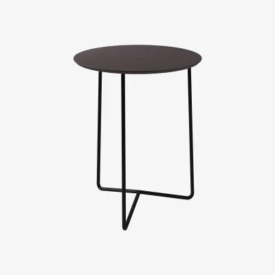 Nordic Nest Grythyttan Stålmöbler High Tech table Charcoal compact laminate-black frame Ø60 cm