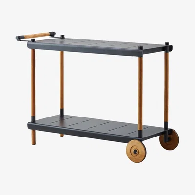 Nordic Nest Cane-line Frame serving trolley Lava grey teak stand