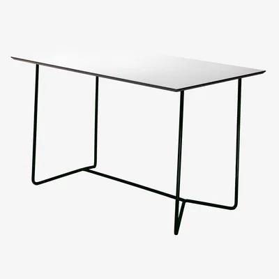 Nordic Nest Grythyttan Stålmöbler High Tech table rectangular White compact laminate-black