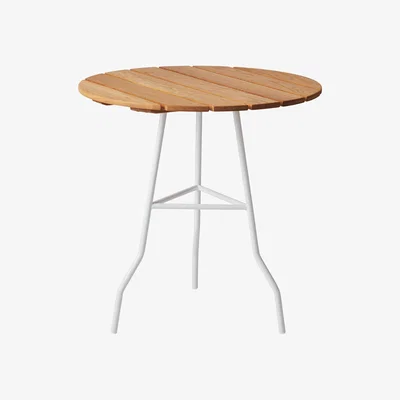 Nordic Nest Gärsnäs Pia table Ø70 cm White lacquered steel frame-oiled oak