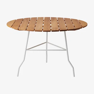 Nordic Nest Gärsnäs Pia table Ø110 cm White lacquered steel frame-oiled oak