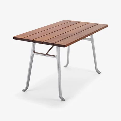 Nordic Nest Byarums bruk Seriff table Mahogany oil raw aluminum stand