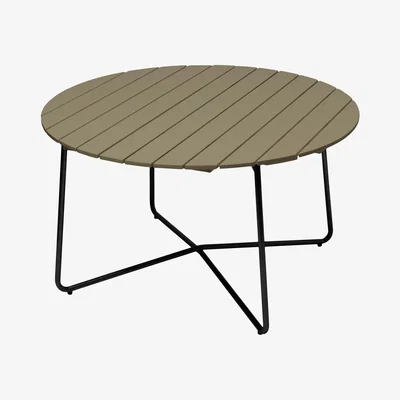 Nordic Nest Grythyttan Stålmöbler 9A dining table Light green oak-black Ø120 cm
