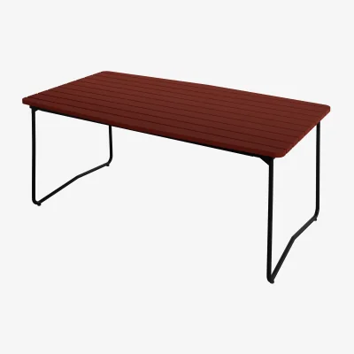 Nordic Nest Grythyttan Stålmöbler B31 dining table Dark red lacquered oak-black steel frame 170x92 cm