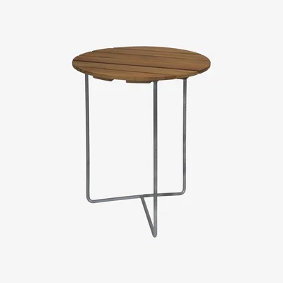 Nordic Nest Grythyttan Stålmöbler Table 6B table Ø60 cm Untreated teak - galvanized legs
