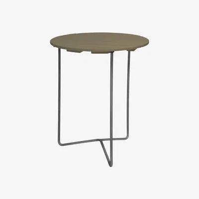 Nordic Nest Grythyttan Stålmöbler Table 6B table Ø60 cm Light green oak-hot galvanized