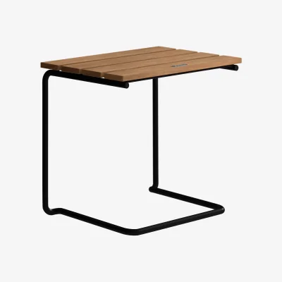 Nordic Nest Grythyttan Stålmöbler A3 table/footstool Teak-black steel frame