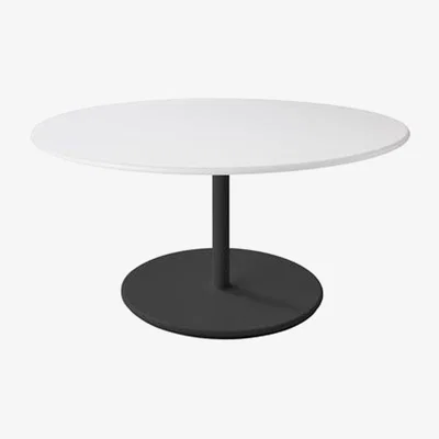 Nordic Nest Cane-line Go coffee table White Ø110 cm lava grey frame