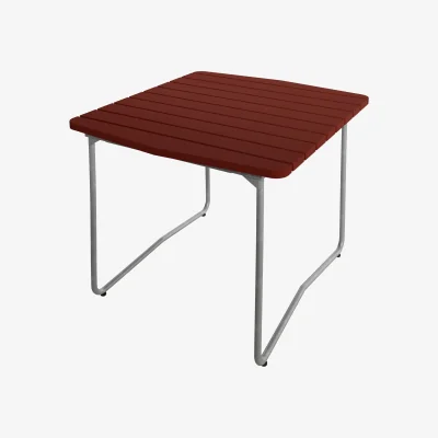 Nordic Nest Grythyttan Stålmöbler B31 dining table Dark red lacquered oak-warm galvanized frame 84x92 cm
