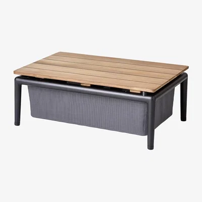 Nordic Nest Cane-line Conic box table Grey teak