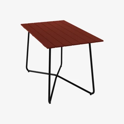 Nordic Nest Grythyttan Stålmöbler B25A table Dark red lacquered oak-black steel frame 120x70 cm