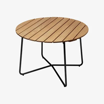 Nordic Nest Grythyttan Stålmöbler 9A dining table Oiled oak-black Ø100 cm