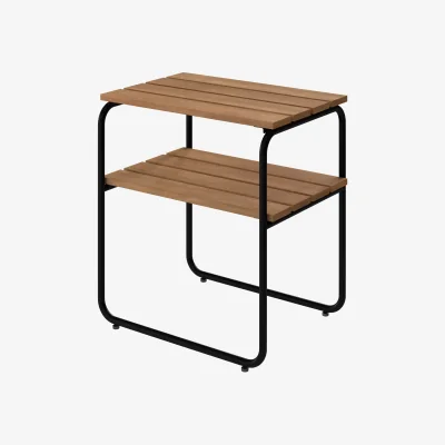 Nordic Nest Grythyttan Stålmöbler L45 side table Teak-black steel frame 45x32 cm