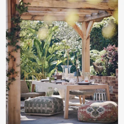 OKA OKA, Belsay Garden Dining Table - Sandstone, Garden Table