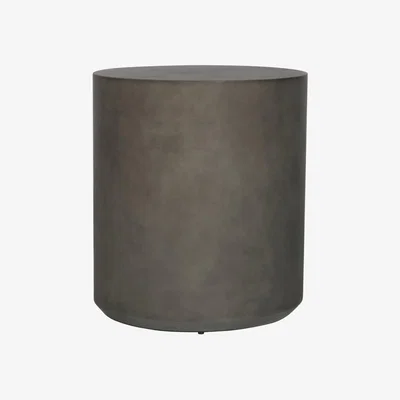 OKA OKA, Pierre Side Table - Ash Grey, Garden Tables, Cement/Glass