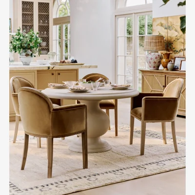 OKA OKA, Callanish Round Indoor/Outdoor Dining Table - Pebble Grey, Dining Table