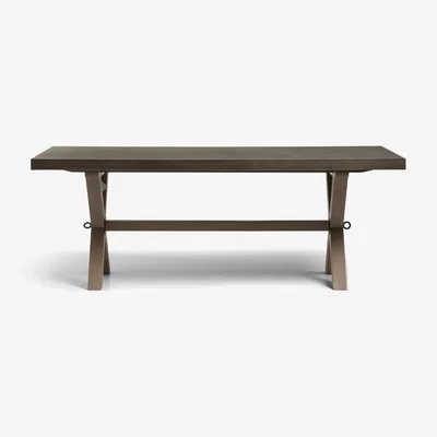 OKA OKA, Charing Indoor/Outdoor Dining Table - Ash Grey, Garden Tables, Teak/Concrete